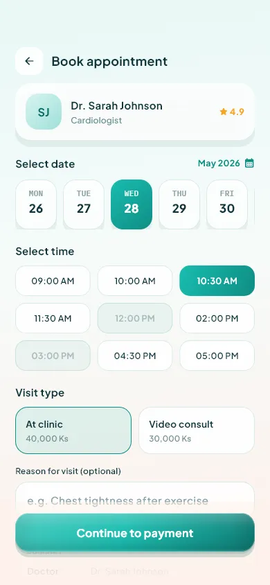 Booking a visit