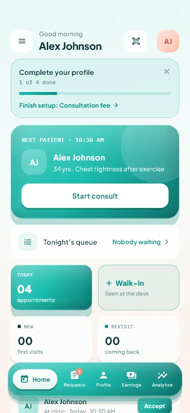 Vesali doctor dashboard